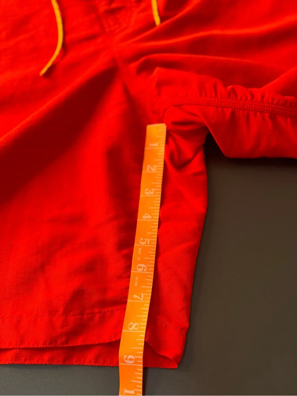 Patagonia Men’s Red Swim Board Shorts with Yellow Drawcord Size 34 Waist